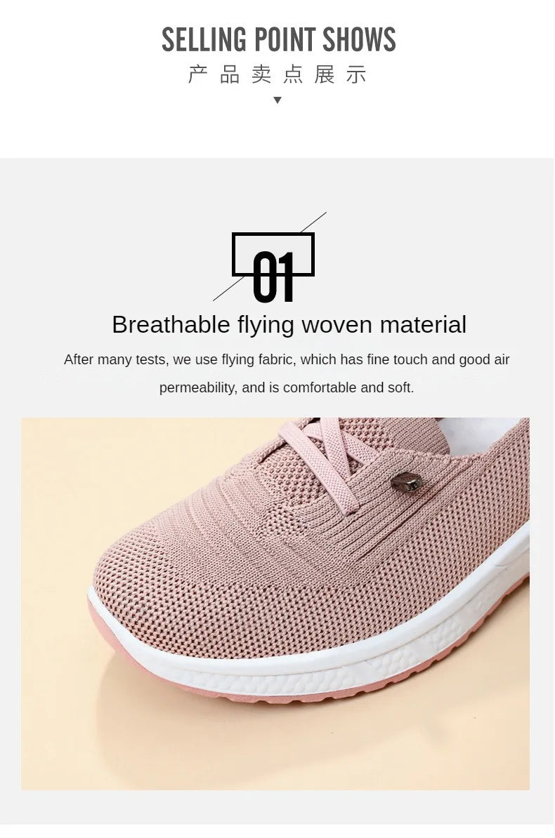 Zapatillas de Mujer Casual — Malla Transpirable, Suela Gruesa