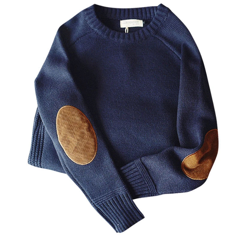 Suéter Hombre Cuello Redondo Tejido Grueso Oversize Estilo Harajuku