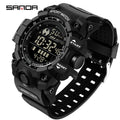 Reloj Digital LED Deportivo SANDA para Hombre, Estilo Militar, Resistente al Agua
