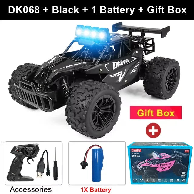 Coche RC 1:16 con Luces LED, Todoterreno, Vehículo de Escalada