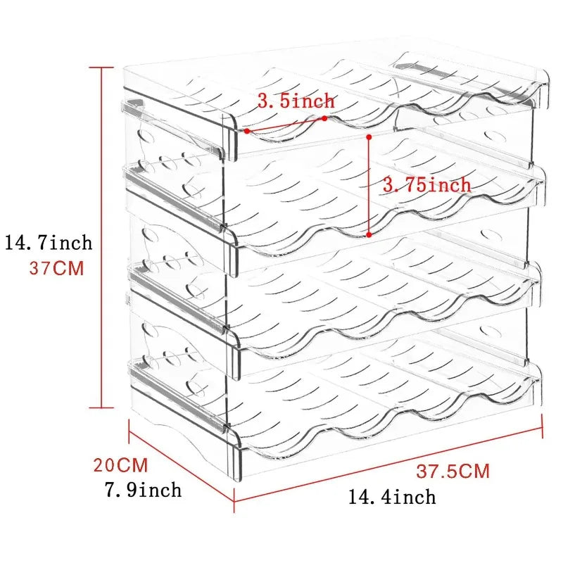 Estante modular expandible para almacenamiento de tazas, organizador transparente de 2 a 3 capas para vasos aislantes, copas de vino, encimera de cocina