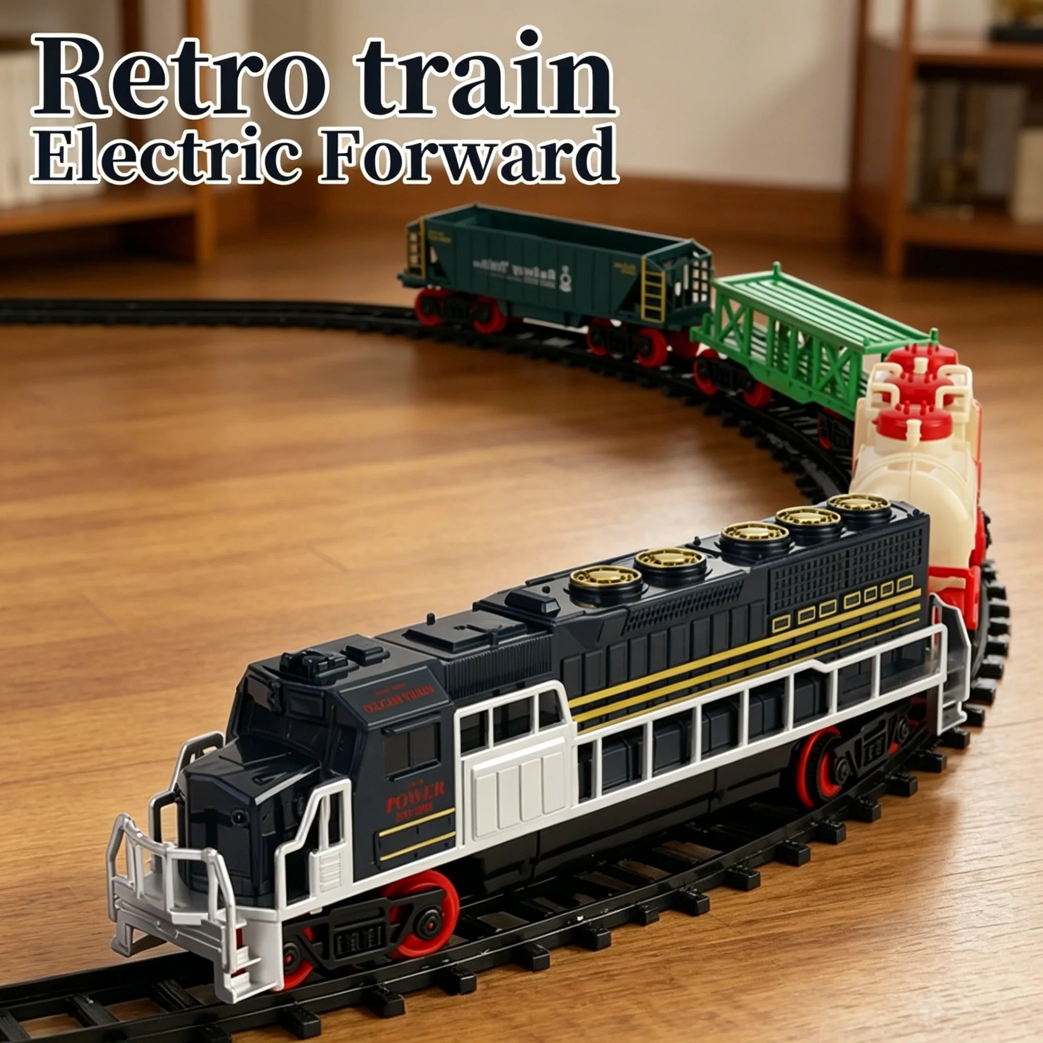 Tren Eléctrico de Juguete Vintage con Luces LED y Sonido para Niños