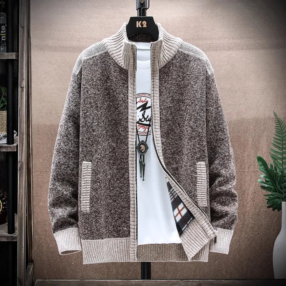Cárdigan de Punto para Hombre | Cuello Alto con Cremallera