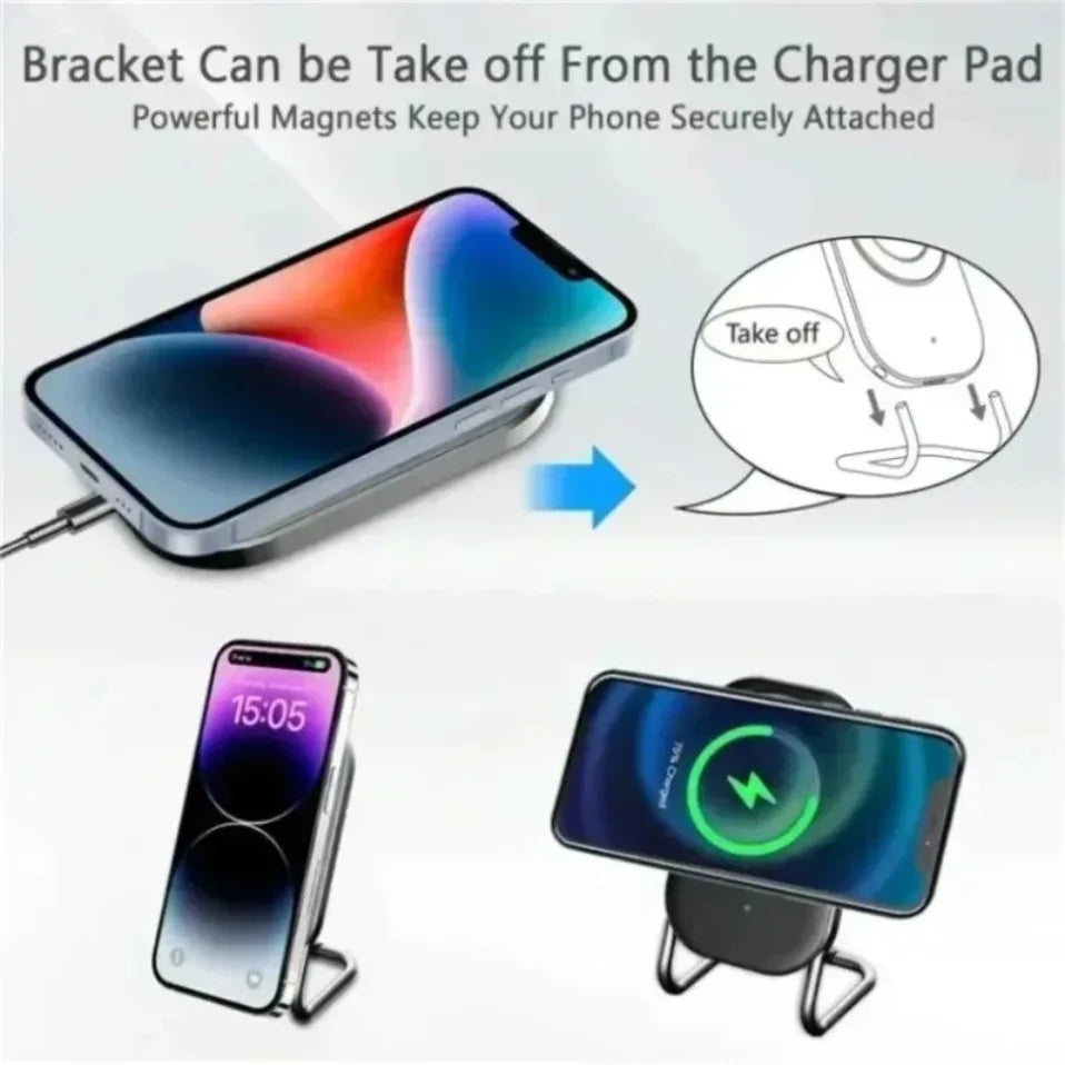 Cargador Inalámbrico Magnético de Escritorio, Soporte para Teléfono Celular, Estación de Carga Rápida para Magsafe iPhone 17 16 15 14 13 Pro Max