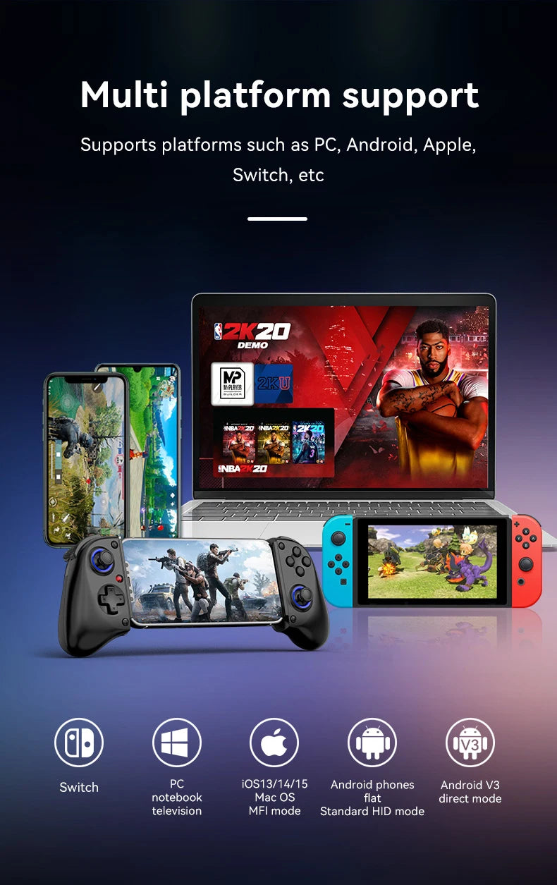 Mando de juegos con Control Bluetooth para Switch PS4, PS3, Xbox, iPhone, IOS, Android, teléfono móvil, PC, controlador inalámbrico para juegos