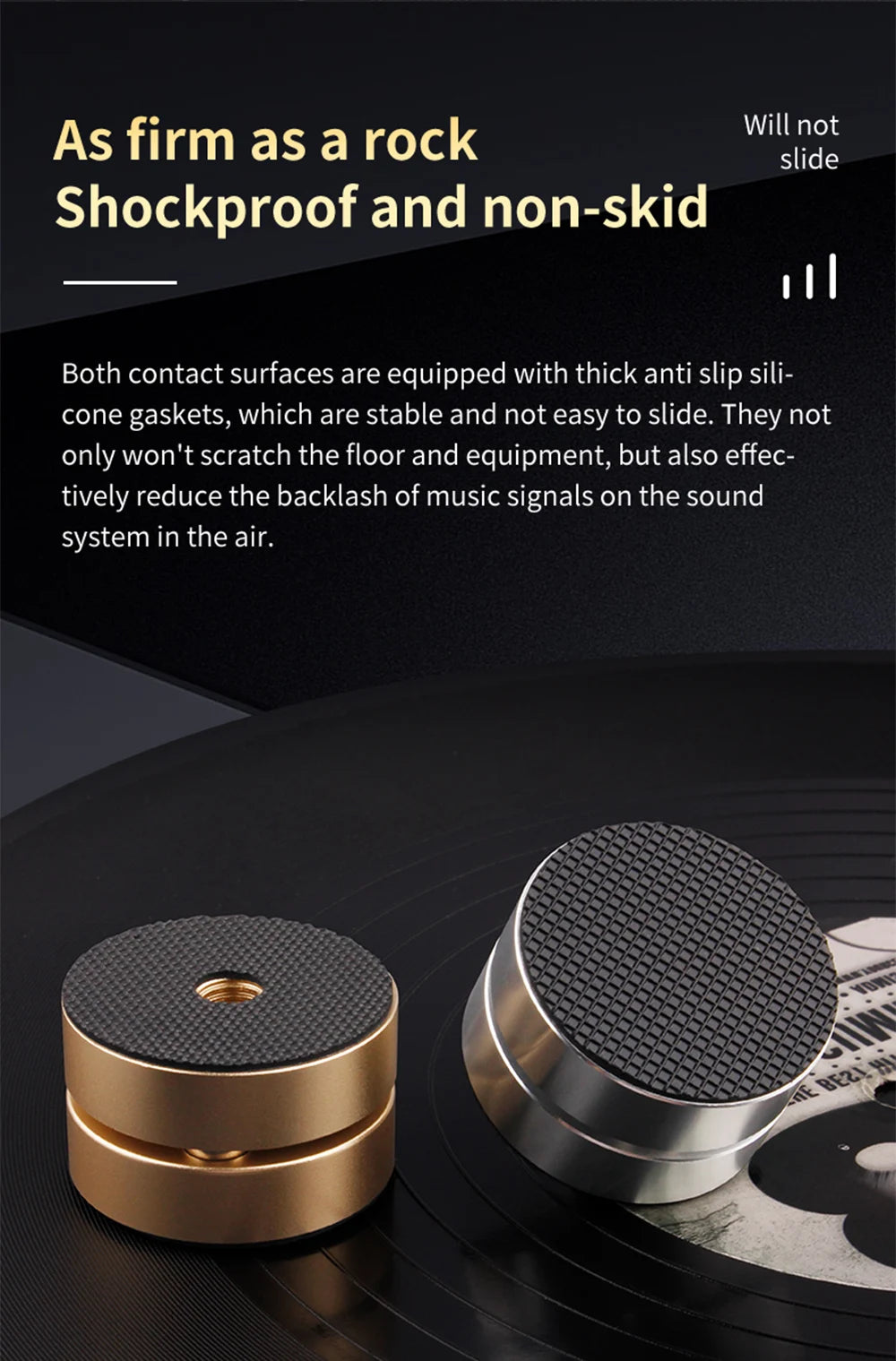Altavoces de Audio HIFI de aleación de aluminio HiFi de alta gama, amplificador DAC CD, almohadillas para pies antigolpes, soportes de absorción de vibración, 4 Uds.