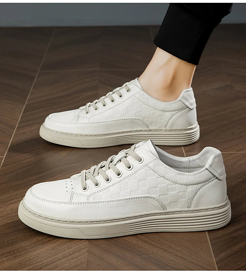 Zapatos Casuales de Cuero Genuino para Hombre - Suela Gruesa