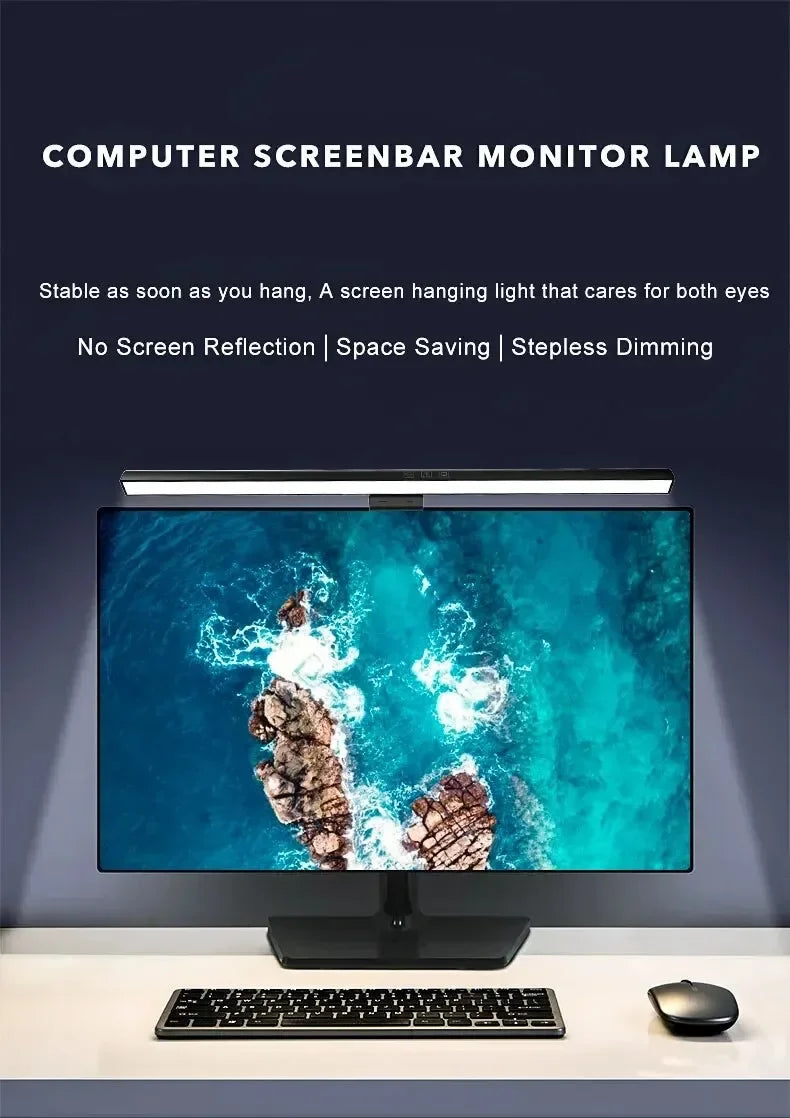 Barra de Luz LED para Monitor PC, Regulable 33cm/50cm, Alimentada por USB