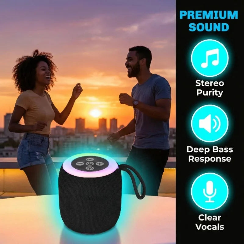 Parlante Bluetooth Portátil con Luces RGB y Sonido 5W