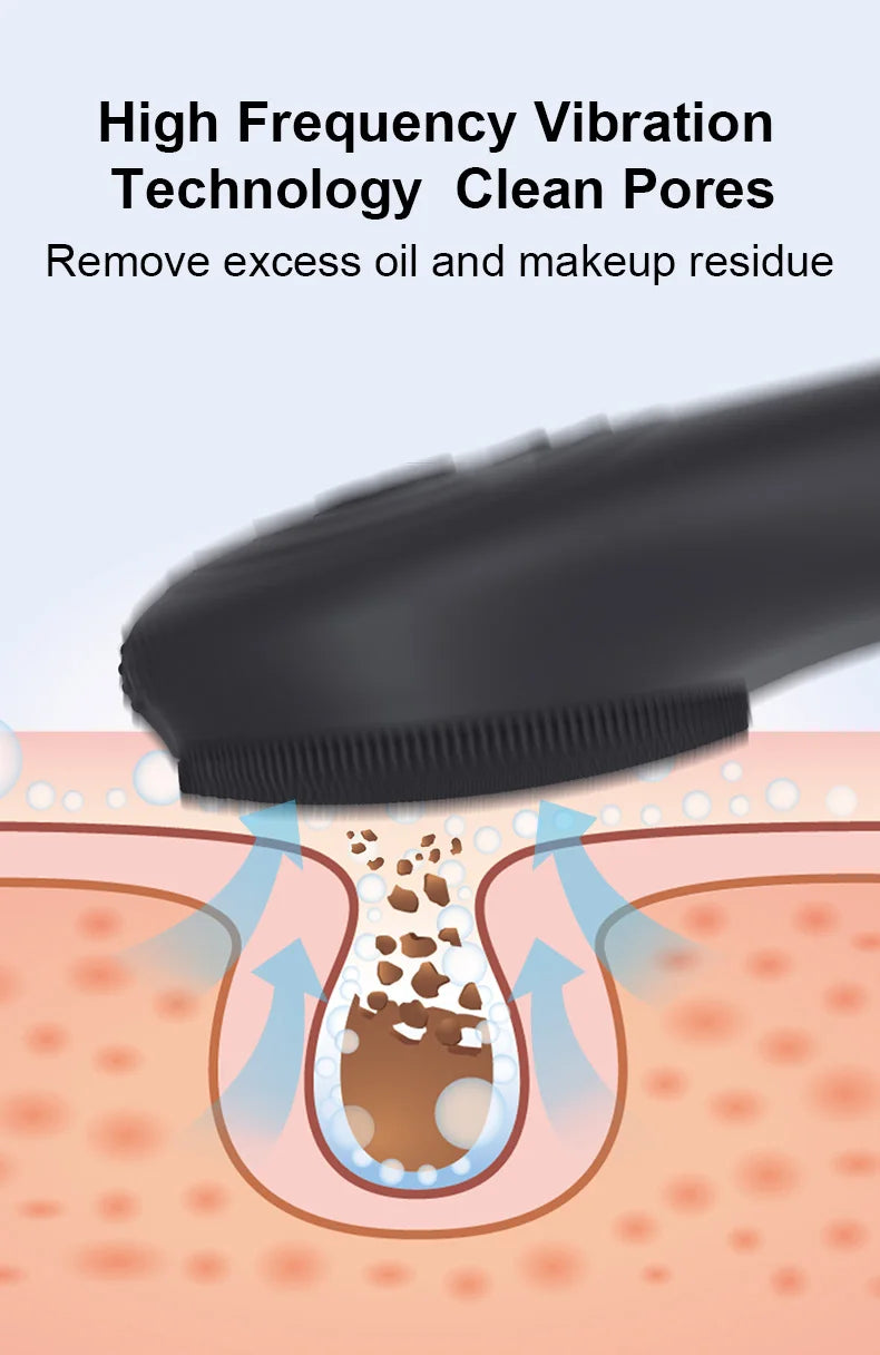 Cepillo de limpieza Facial eléctrico, vibración sónica, limpieza profunda de poros, eliminador de espinillas, limpiador de poros, Spa, masajeador para el cuidado de la piel