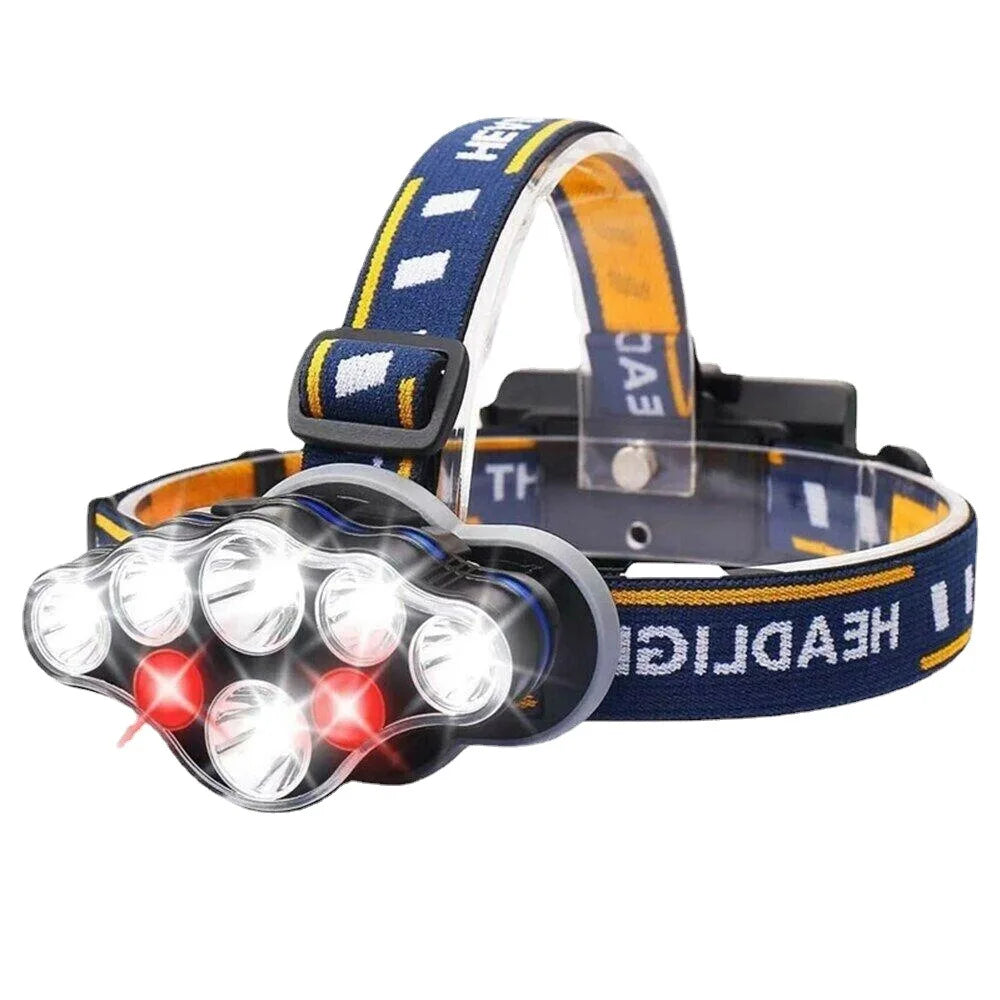 Linterna Frontal LED de 8 Modos para Acampar