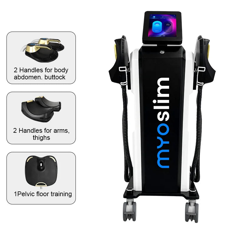 Myoslim 15 Tes 6500W NEO Slimming Nova, Quemador de Grasa, Estimulación Muscular EMS, Estimulación Electromagnética Corporal, Pantalla Plegable Profesional