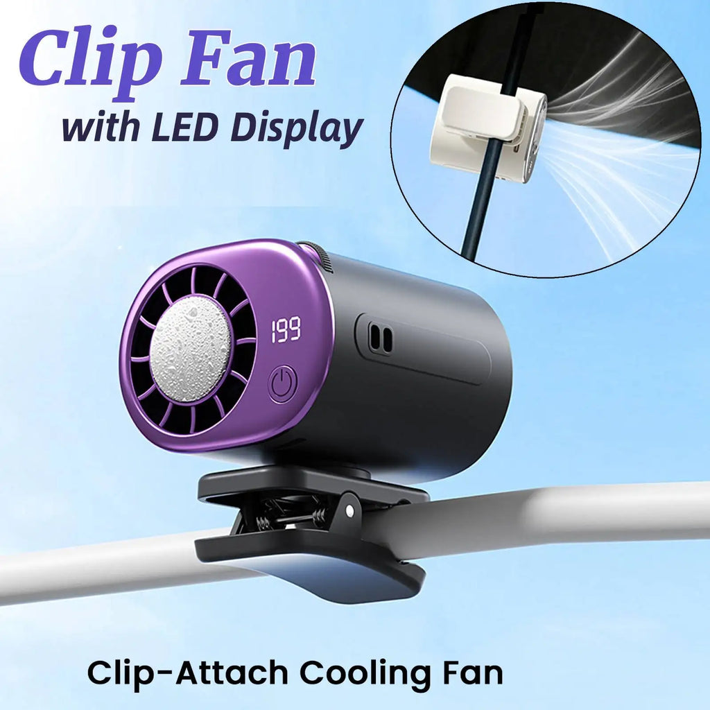 Ventilador de Cuello Colgante con Pantalla LED Recargable