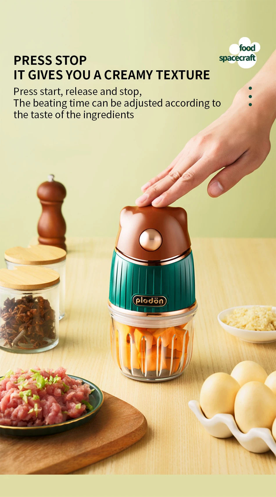 Molinillo Eléctrico Multifuncional con Cuchillas - Café, Especias y Nueces