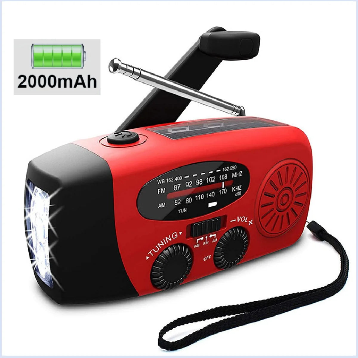 Linterna de Camping Solar con Radio AM/FM y Dinamo