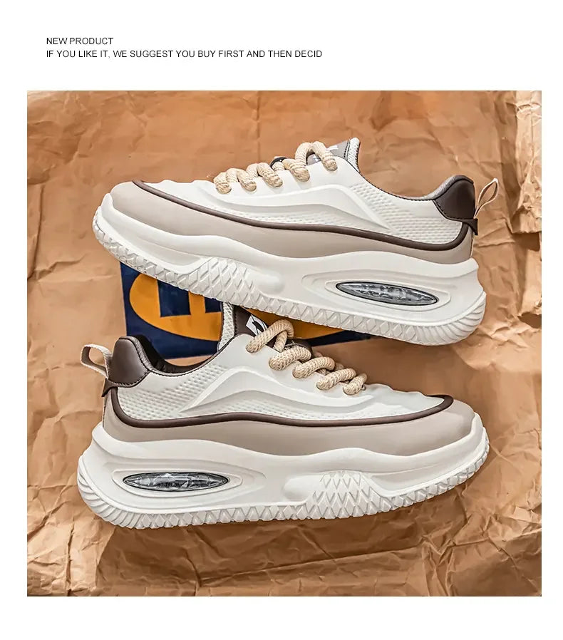 Zapatos Deportivos Casuales para Hombre, Zapatos de Skate con Suela Gruesa a la Moda, Zapatos Modernos y Cómodos para Hombre, Adecuados para Exteriores