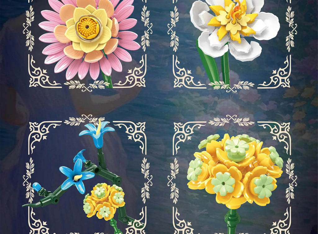 Bloques de Construcción de Ramo de Rosas, Modelo de Flor Botánica DIY, Decoración Creativa para el Hogar, Regalo para Ella, Mujeres y Adultas, Día de San Valentín, Día de la Madre