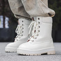 Botines de charol para hombre con cordones y suela gruesa antideslizante