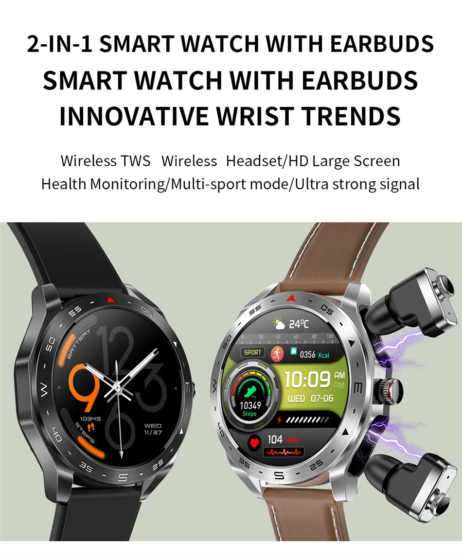 Reloj Inteligente AMOLED con Auriculares Bluetooth Incluidos