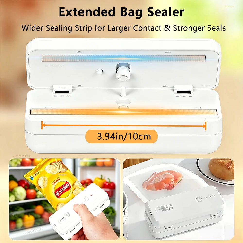 Mini selladora de bolsas portátil recargable para sellado térmico de alimentos
