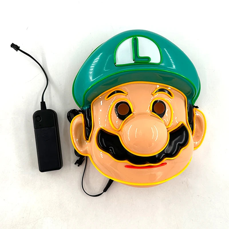 Máscara de mascarada intermitente bonita y divertida, máscara decorativa para niños y adultos, máscara facial completa luminosa, máscara de purga clásica para la noche