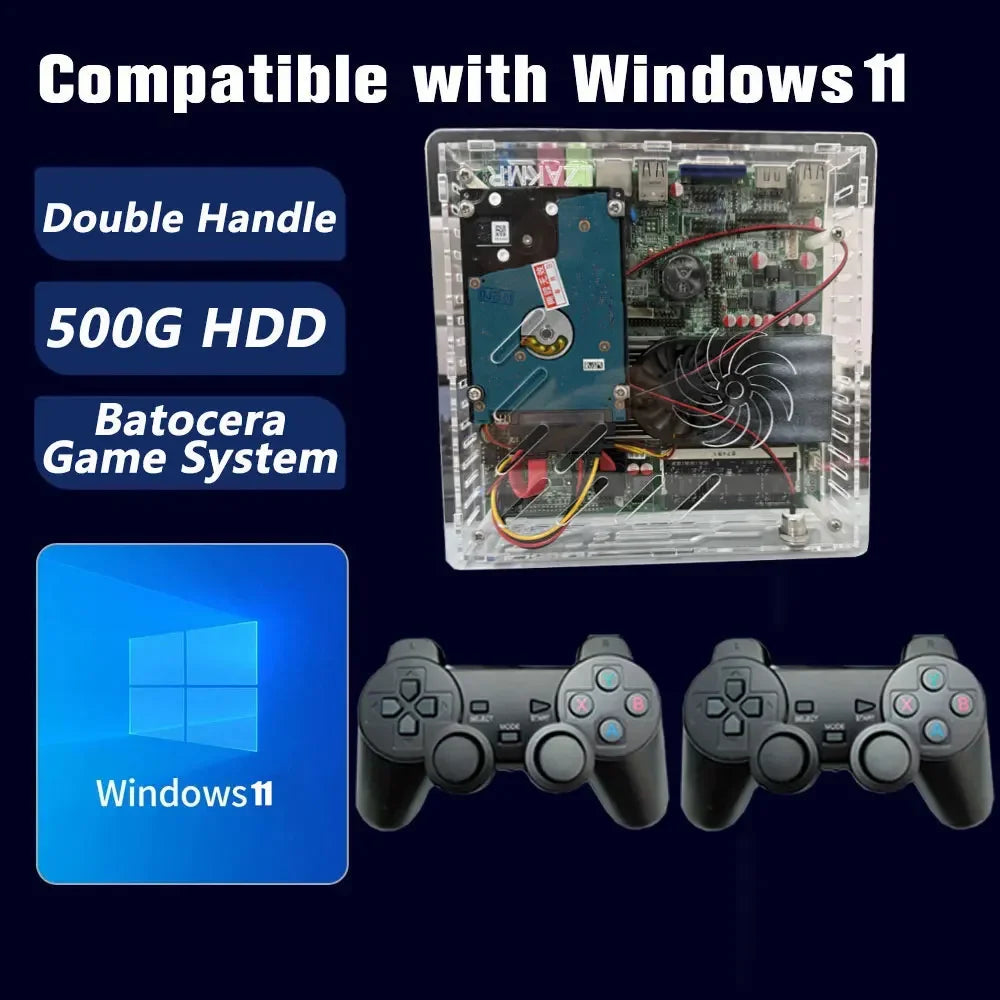 NUEVA Super Consola U7, Conecta y Juega en el Televisor, Disco Duro de 500 GB, Más de 70 000 Juegos Retro, Windows 11, 4 GB de RAM, 80 Emuladores para Wii, PS2, SS, DC, PSP, GAMECUBE
