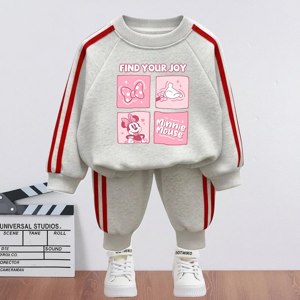 Conjunto deportivo para niñas con sudadera y pantalón a rayas