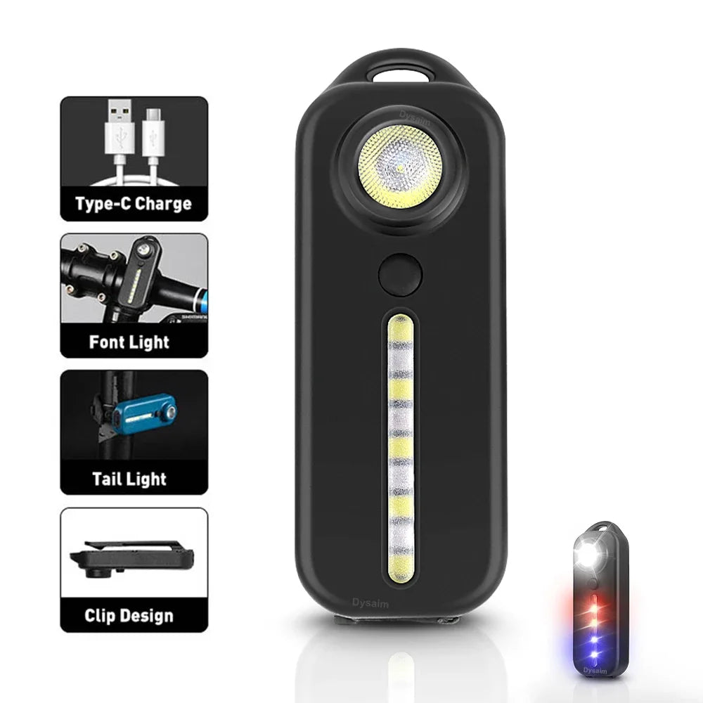 Linterna LED con recarga USB, luz de trabajo, llavero, linterna para policía, luces con Clip para hombro, luz intermitente de advertencia, lámpara para exteriores