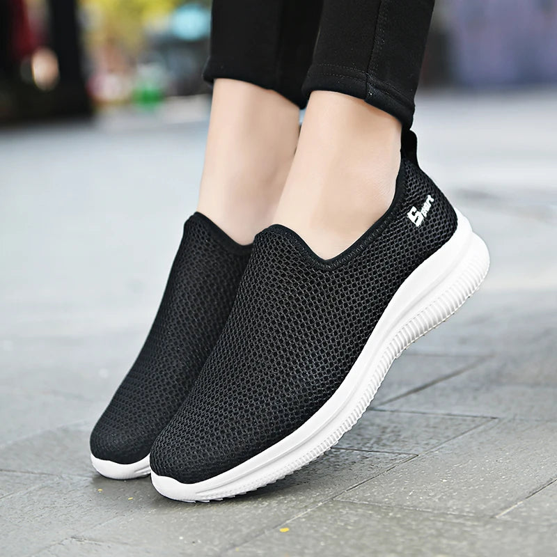 YRZL Zapatillas de deporte para hombre, zapatos informales transpirables Unisex, mocasines de malla antideslizantes para exteriores, zapatos de tenis ligeros a la moda para hombre