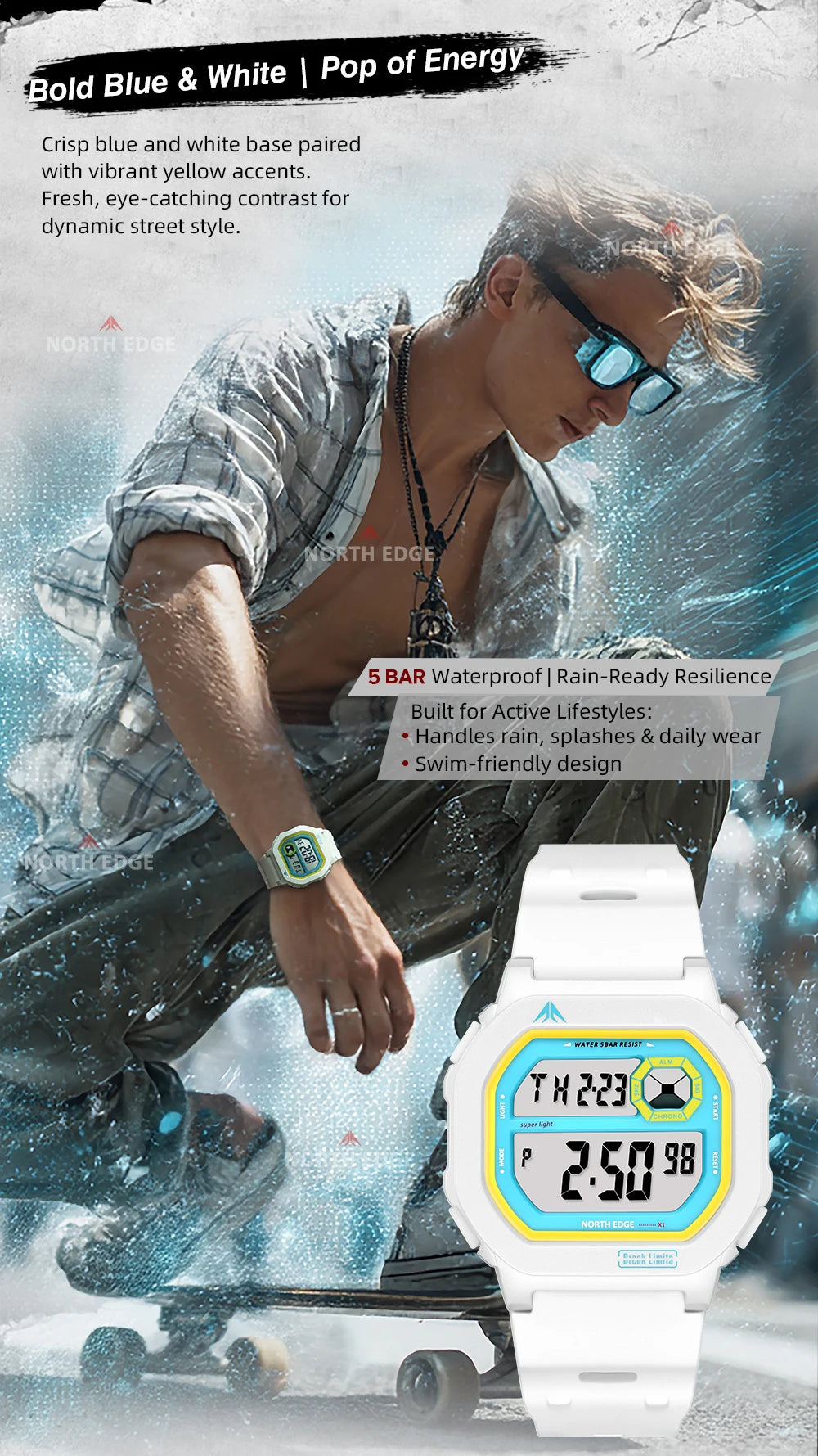 NORTH EDGE X1 Reloj Inteligente Digital 50M