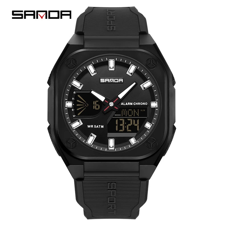 Reloj Digital Deportivo SANDA 6268 para Hombre Impermeable Multifunción