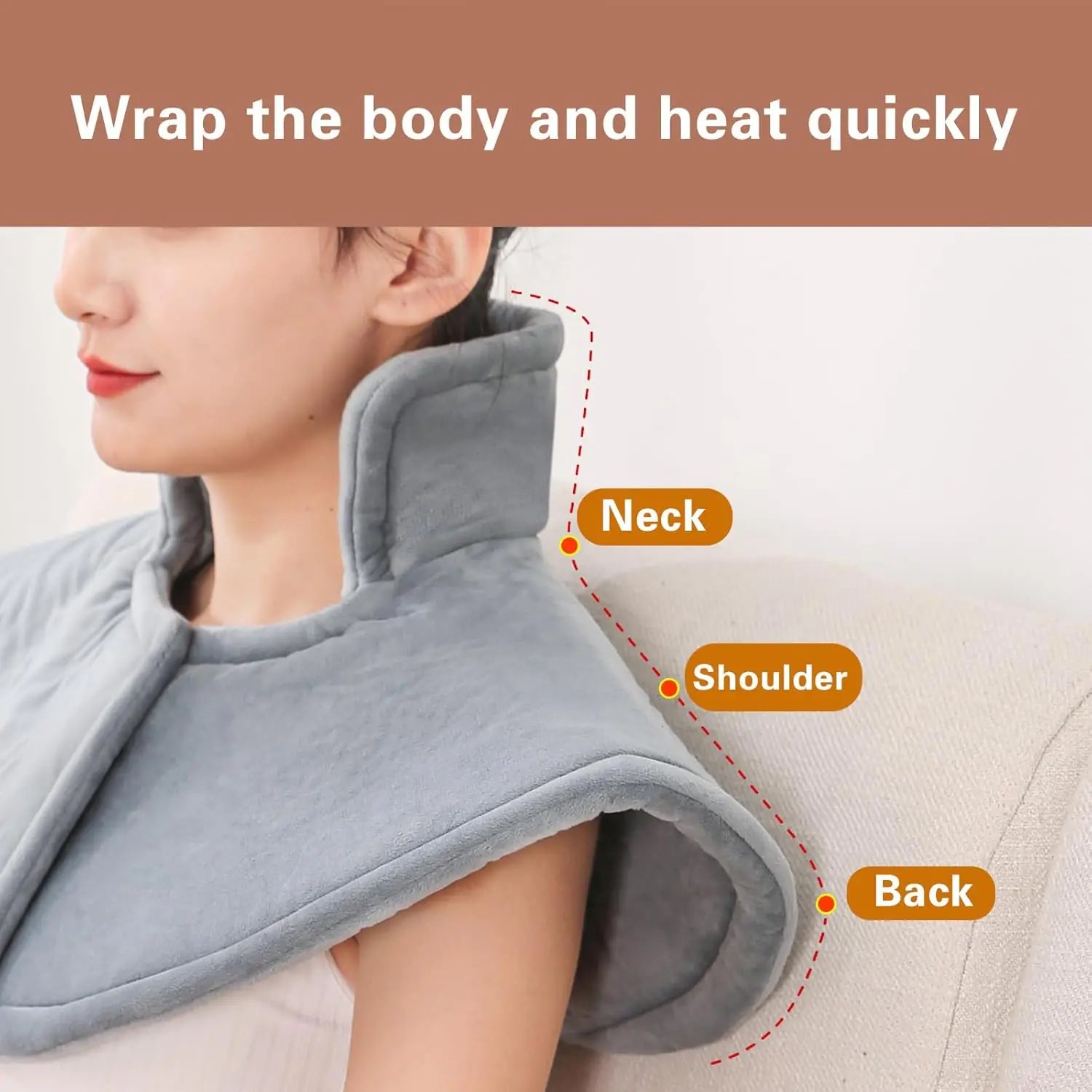 Masajeador Eléctrico de Cuello con Compresa Caliente 9 Niveles