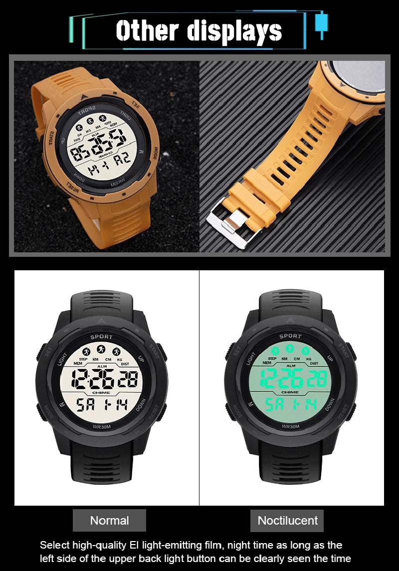 Reloj Digital Deportivo LED Multifunción Hombre