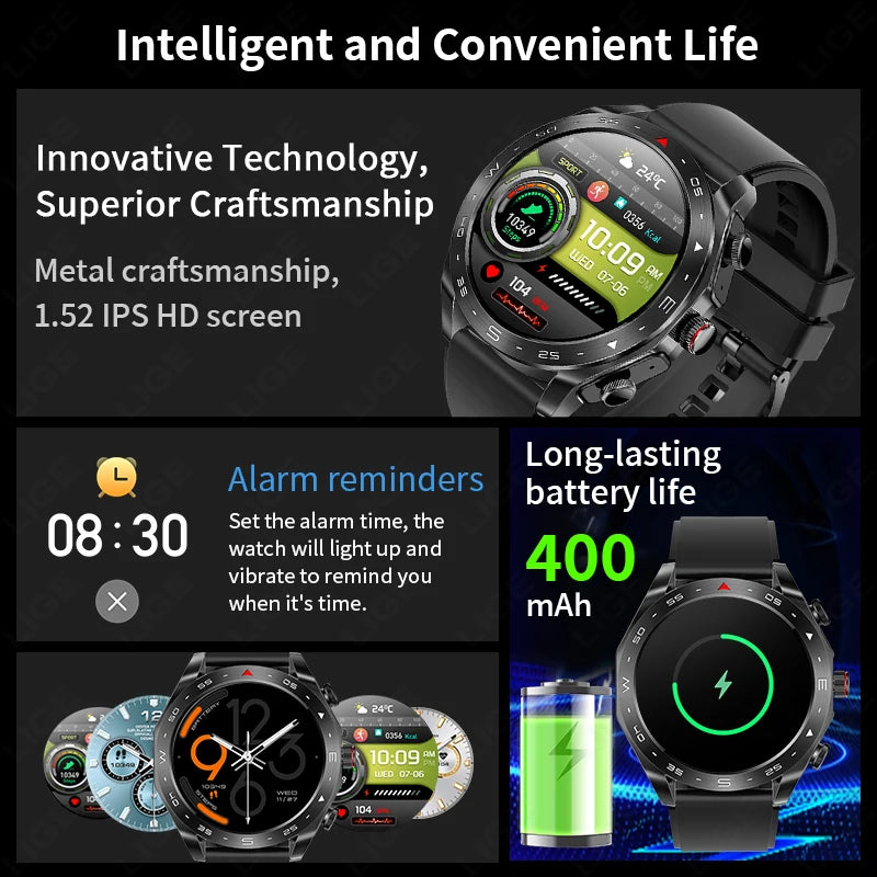 Reloj Inteligente AMOLED con Auriculares Bluetooth Incluidos