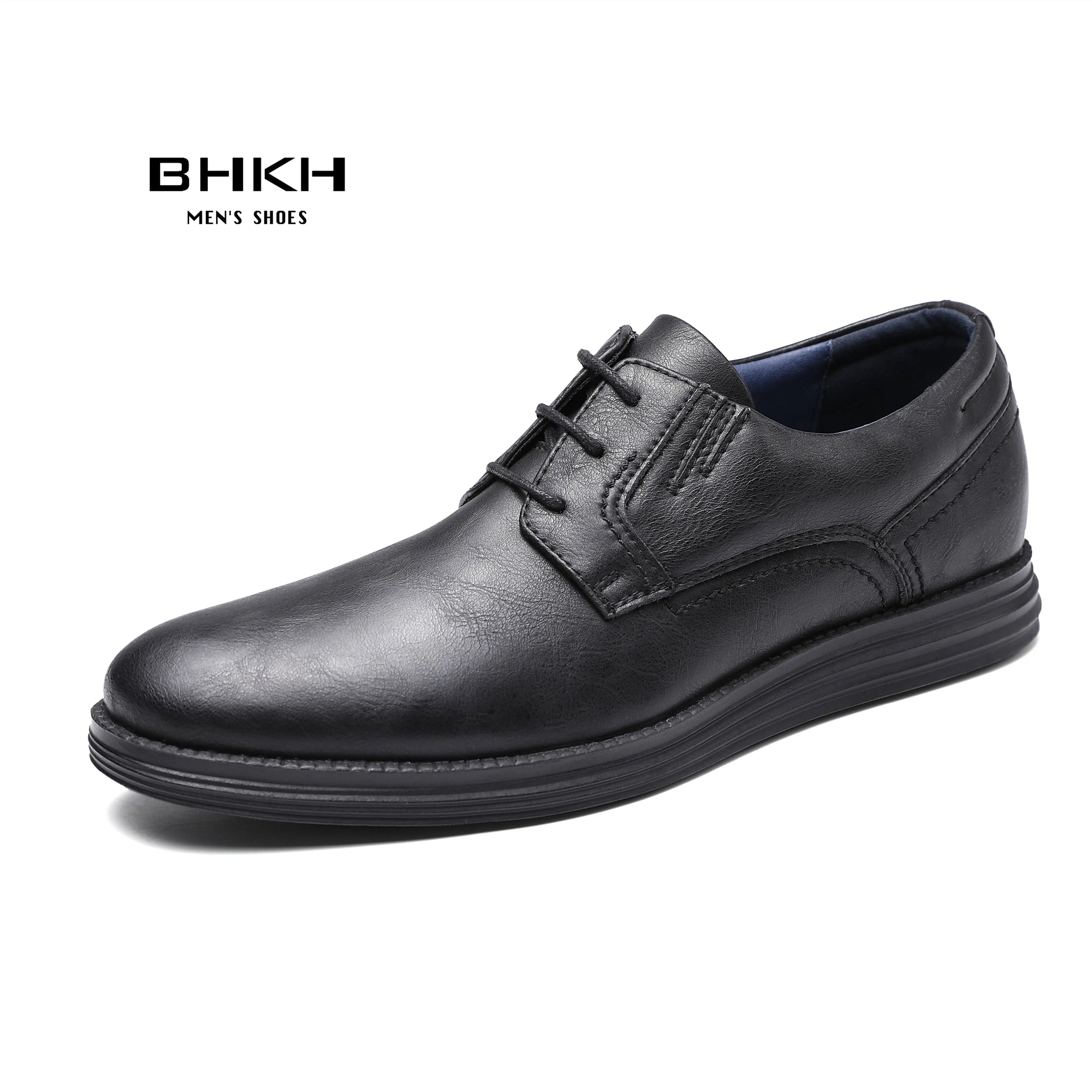 BHKH zapatillas de deporte masculinas Otoño/Invierno traf zapatos casuales de cuero para hombres trabajo de negocios Oficina zapatos de vestir con cordones para hombres talla 47