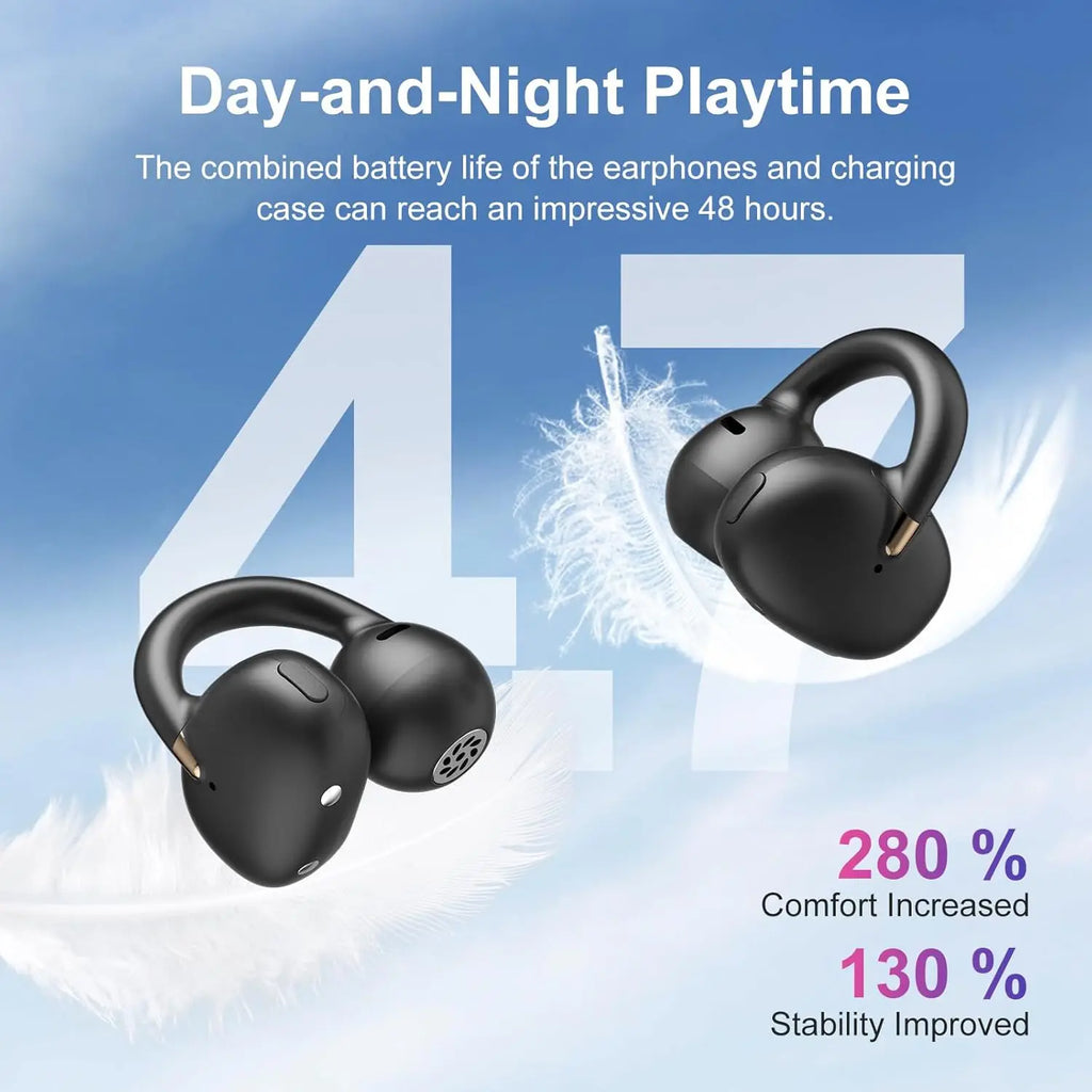 Ohayo A7 auriculares con Clip para la oreja auriculares inalámbricos Bluetooth 5,4 TWS auriculares abiertos con Clip impermeables con 4 micrófonos 40H de tiempo de reproducción