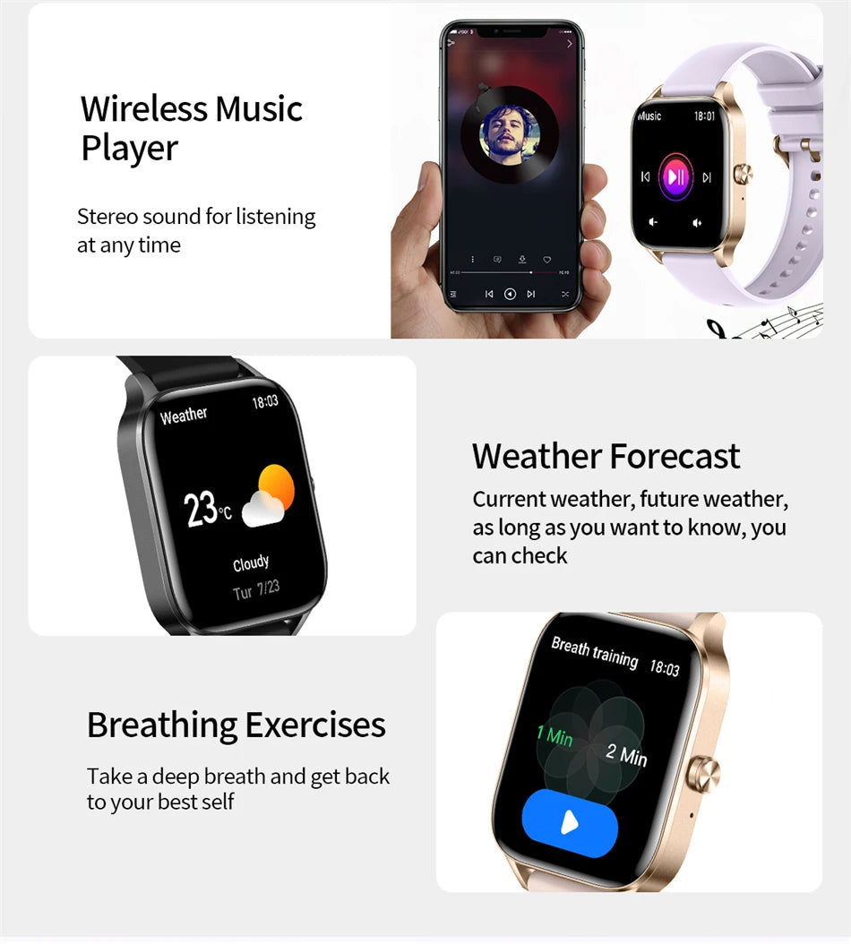 Reloj Inteligente LIGE con Llamadas y Monitor de Sueño