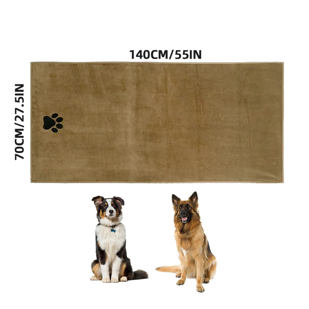 Toalla de Microfibra para Mascotas - Bordada, Suave y Absorbente