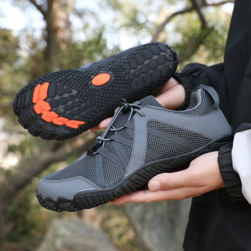 Zapatos de senderismo transpirables para hombre, zapatillas de deporte flexibles para exteriores, zapatos antideslizantes a la moda para caminar para hombre, zapatos informales de escalada de gran tamaño