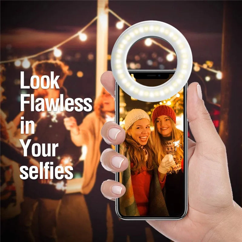 Anillo de luz LED para Selfie, lente para teléfono móvil, lámpara LED para Selfie, anillo para iPhone, Samsung, Xiaomi, teléfono, tableta, luz para Selfie