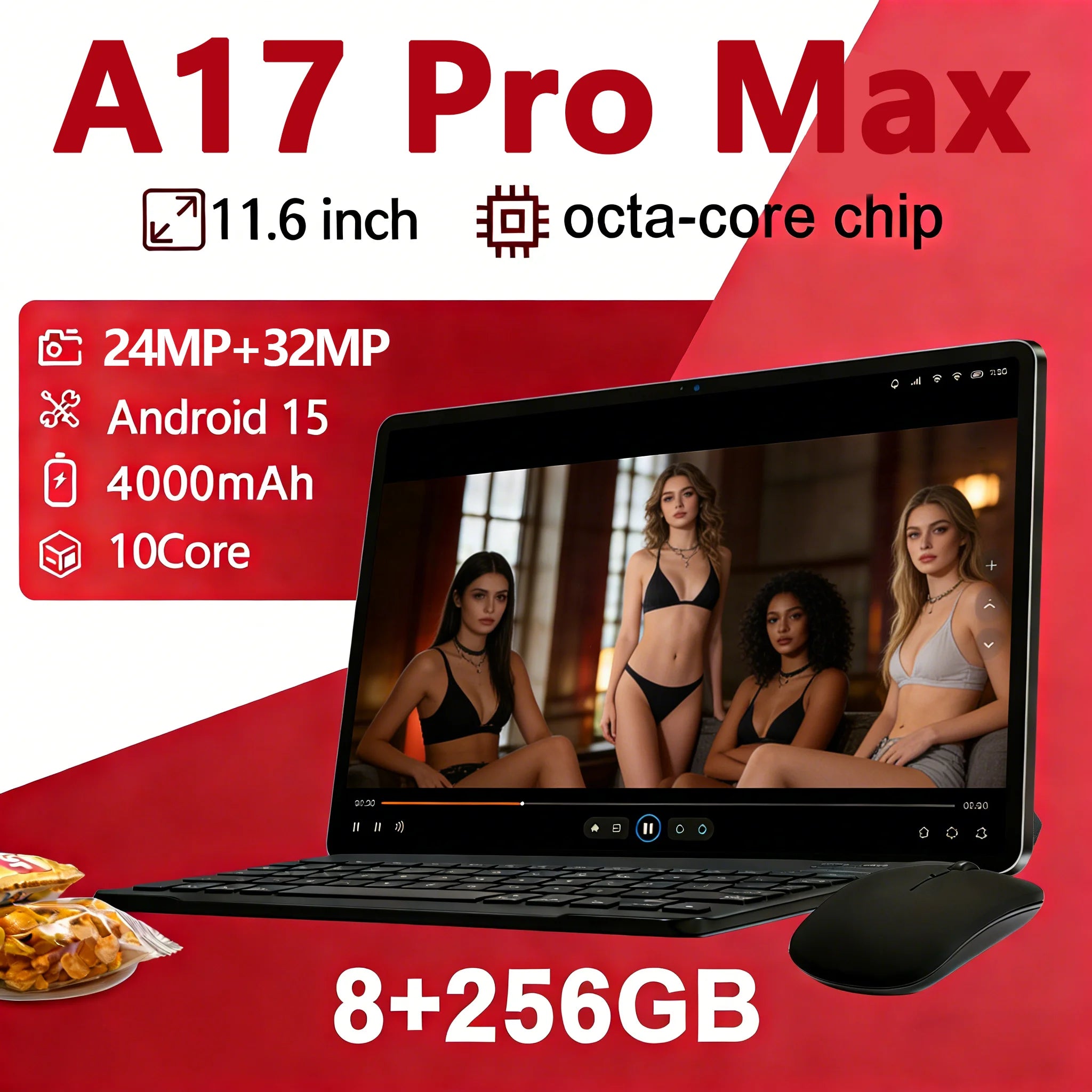 Nueva Tablet Android 2025 Mejorada, Pantalla HD de 10.1 Pulgadas, Octa Core, 8GB RAM, 256GB ROM, Llamadas Telefónicas, WiFi, Google Play