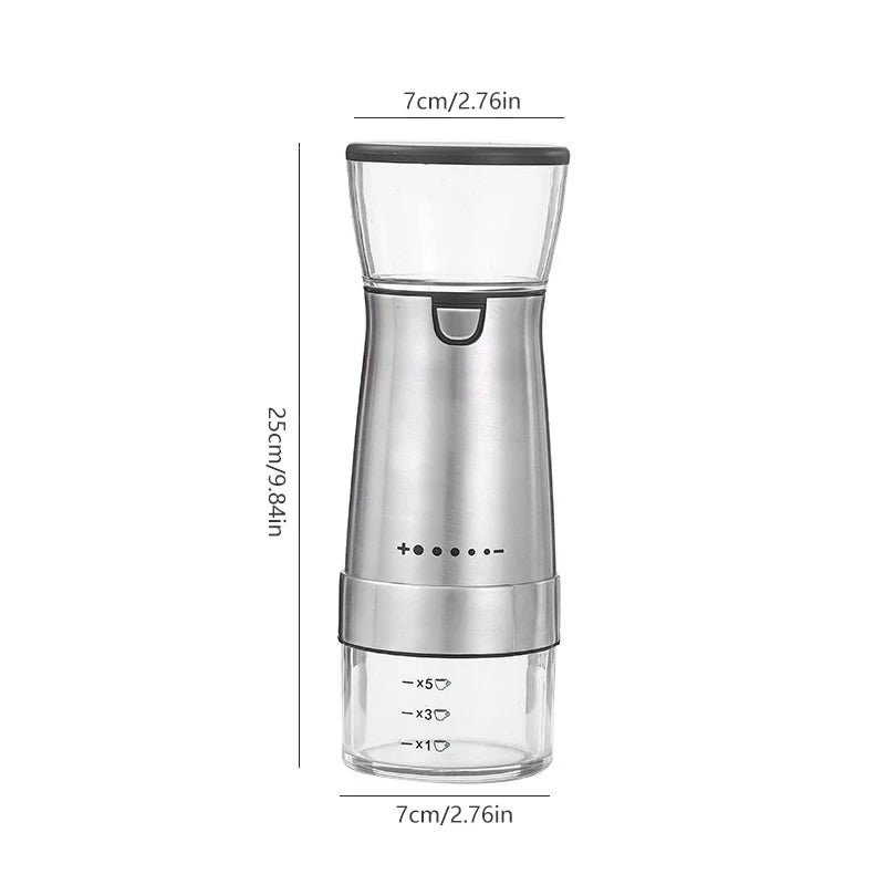 Molinillo de granos de café eléctrico recargable por USB, máquina de molino de café Manual de acero inoxidable, molinillos de granos, accesorios de cocina