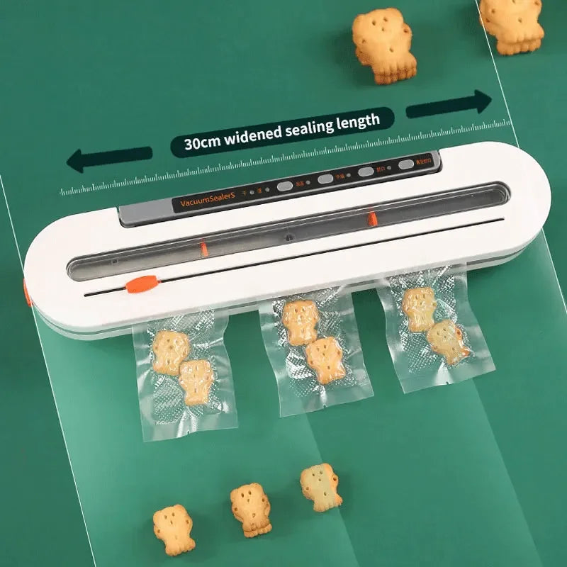 Máquina automática de envasado al vacío para el hogar, sellador de alimentos al vacío para seco, húmedo, polvo suave, máquina de sellado de almacenamiento de alimentos, 30cm, nuevo