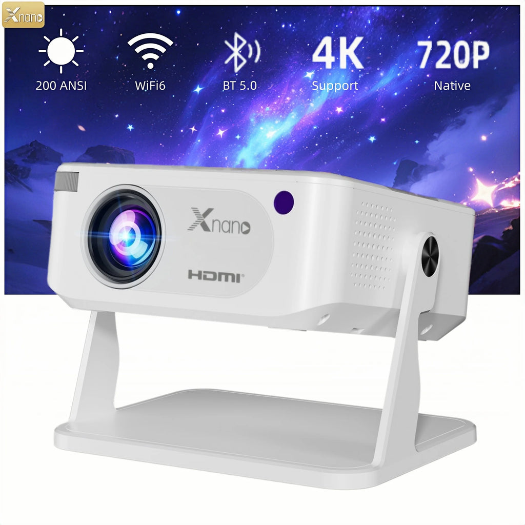 Proyector Xnano HA109 4K Android 11 Wifi6 Dual 200ANSI Allwinner H723 BT5.0 720P 1280*720P Cine en Casa Proyector para Exteriores