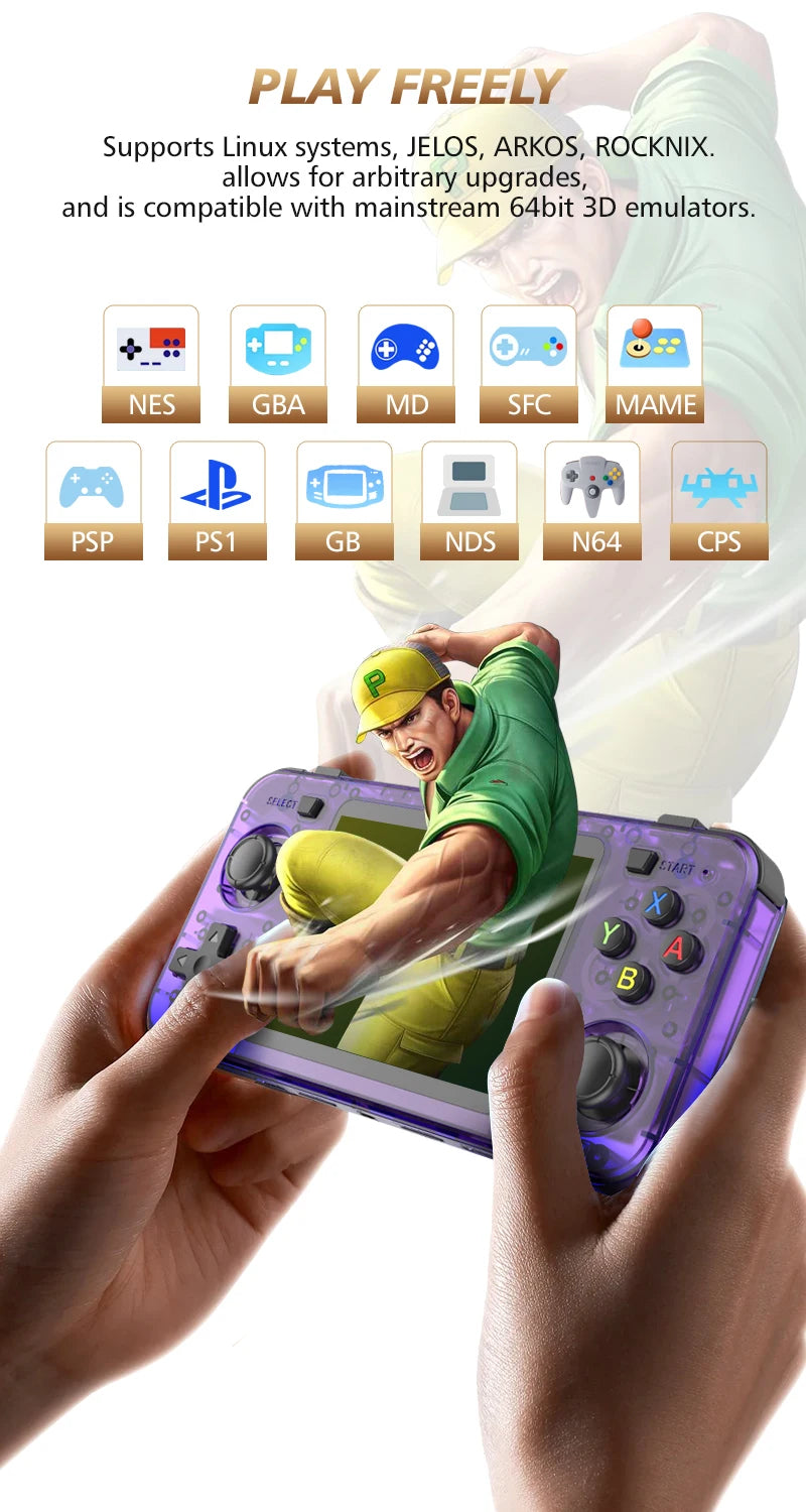 Consola de Juegos Retro R36H, Pantalla IPS 3.5 Pulgadas, Código Abierto