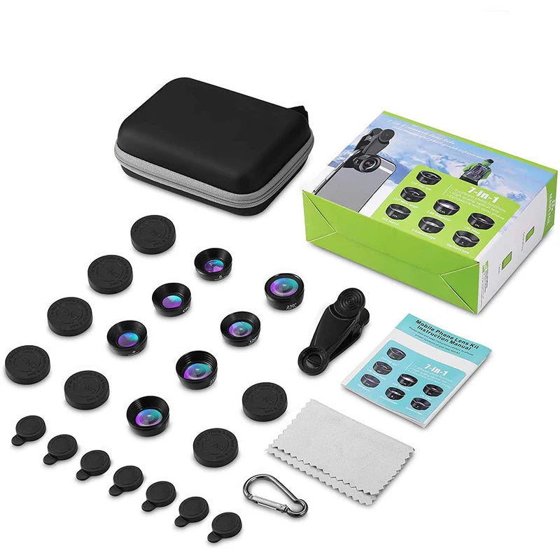 Kit de Lentes para Celular Ojo de Pez Gran Angular y Macro