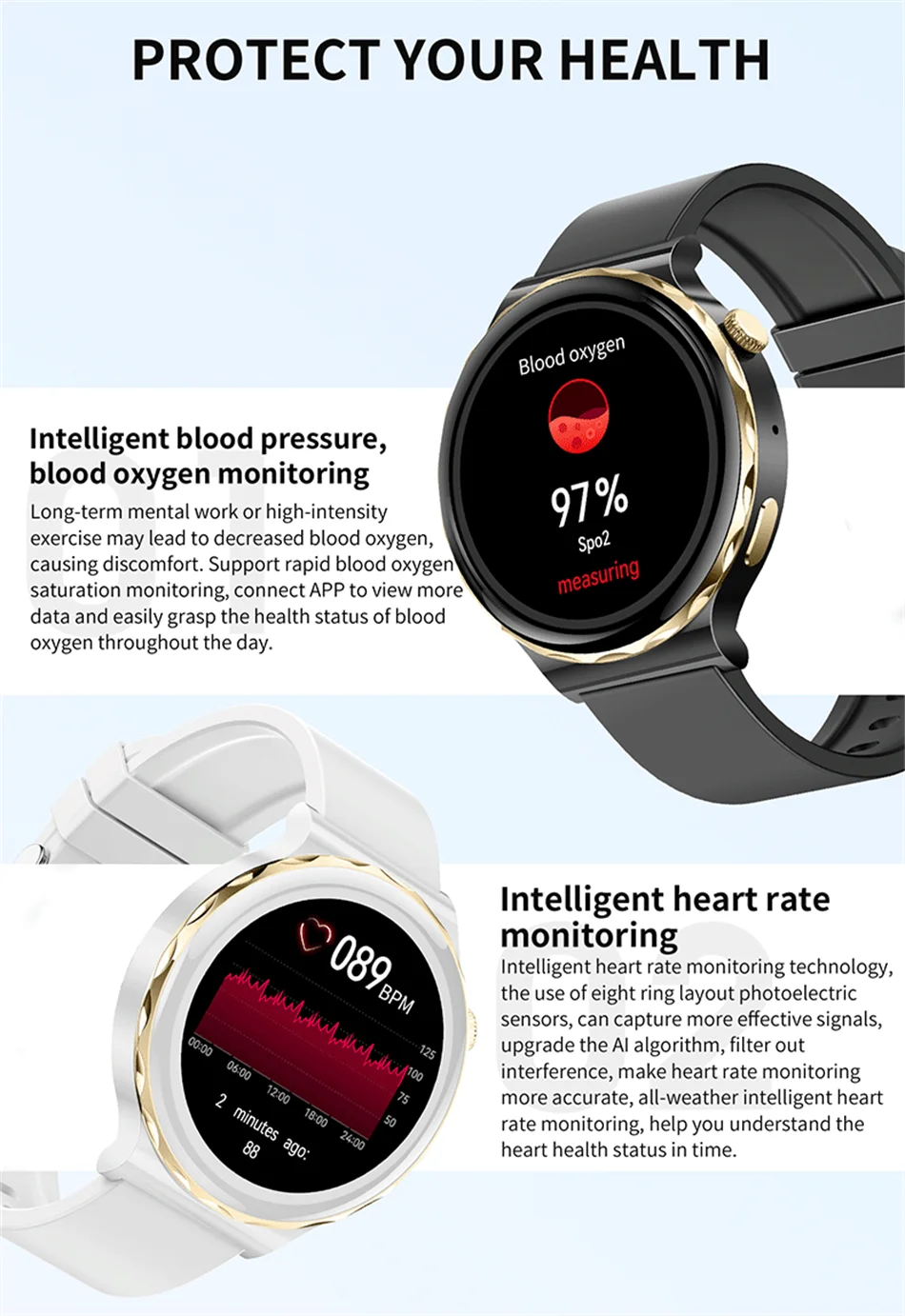 Smartwatch AMOLED ECG+PPG Mujer Impermeable