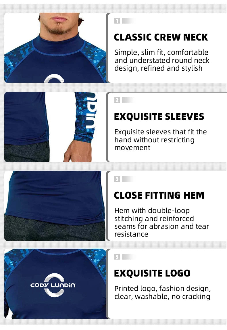 Camiseta de Compresión UV para Hombre, Surf y Natación