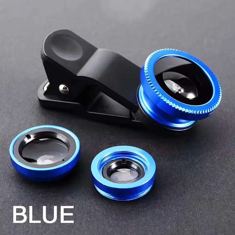 Kit de Lentes para Teléfono Gran Angular y Ojo de Pez HD