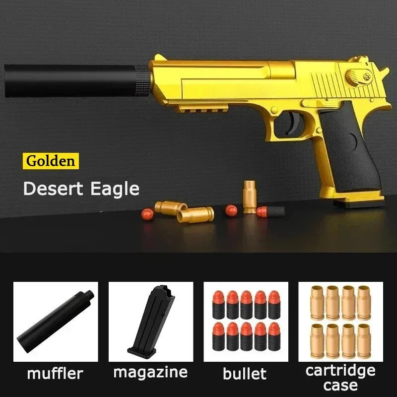 BB-pistola de juguete educativo para niños y adultos, juguete de expulsión de concha, bala suave de espuma, pistola Airsoft, regalo de cumpleaños